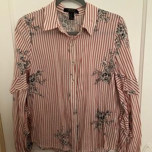 Red and white stripes blouse